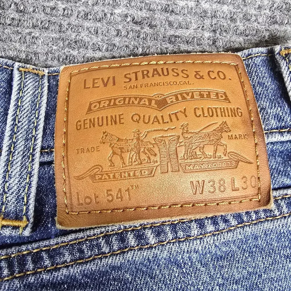 Levis 511 Premium Jeans Mens 38x30 Blue Slim Fit Stretch Denim Stained